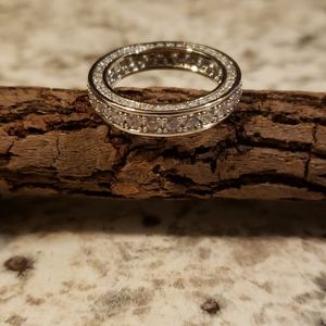 SOLD...Round Pave CZ Cubic Zirconia Eternity Band Size 6